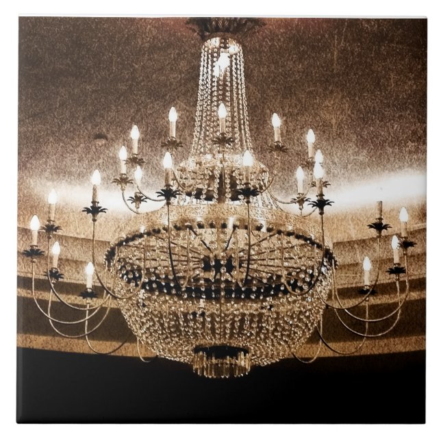Crystal Chandelier Dazzle Glitz Glam Display Tile (Front)