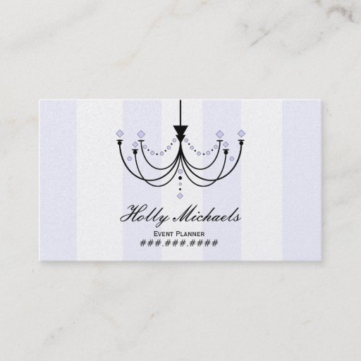 Customizable Crystal Chandelier Event Planner Business Card