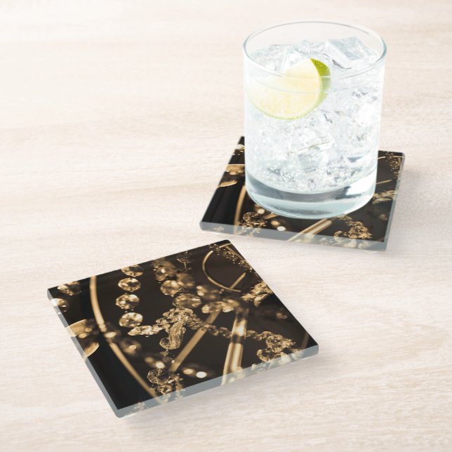 Crystal Chandelier Glass Coaster (Angled)