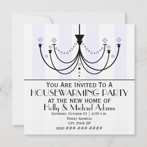Crystal Chandelier Housewarming Party Invitation