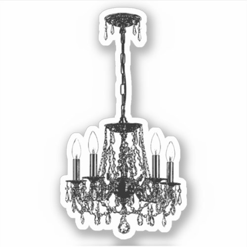 Crystal Chandelier Lighting silhouette still life Sticker