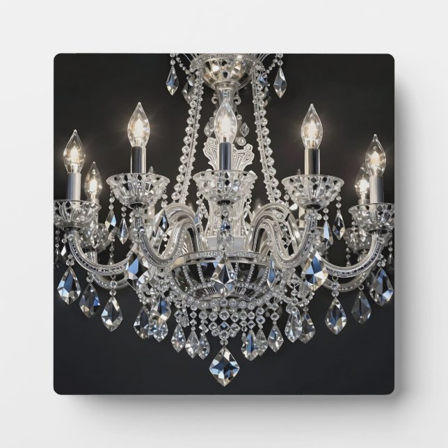 Crystal Chandelier Luxe Silver Sparkle Plaque (Front)