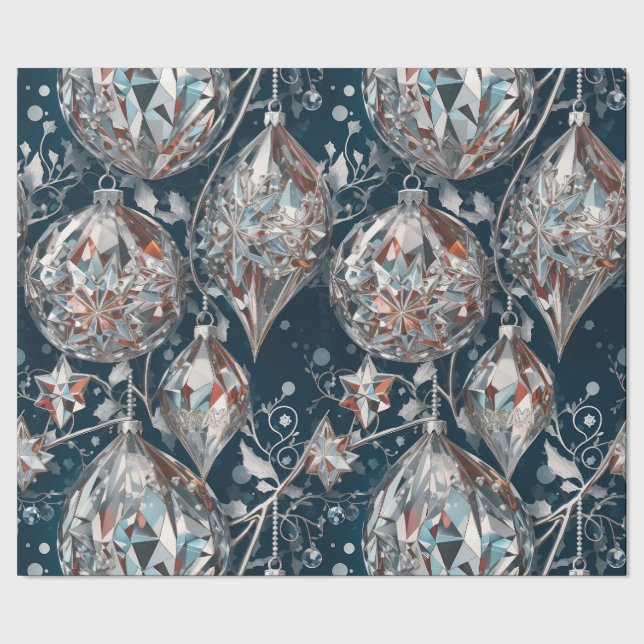 Crystal Christmas Ornaments Wrapping Paper (Seam)