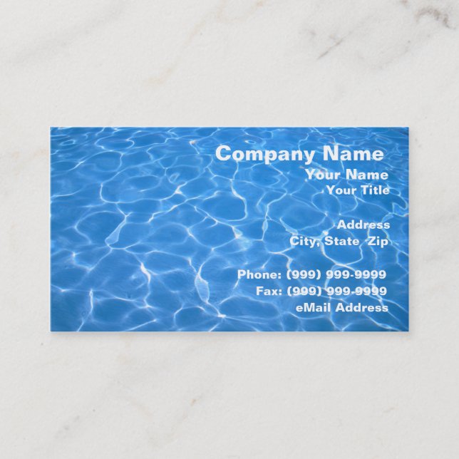 Crystal Clear Blue Water Business Card (Front)