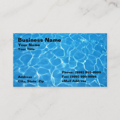 Crystal Clear Blue Water Business Card