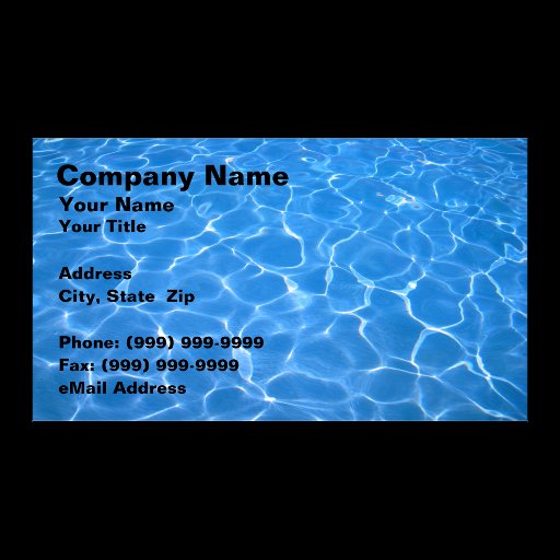 Customizable Crystal Clear Blue Water Business Cards