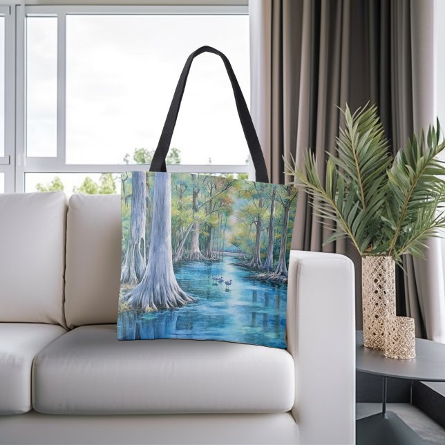 Crystal Clear Blue Water River, Tote Bag (Creator Uploaded)