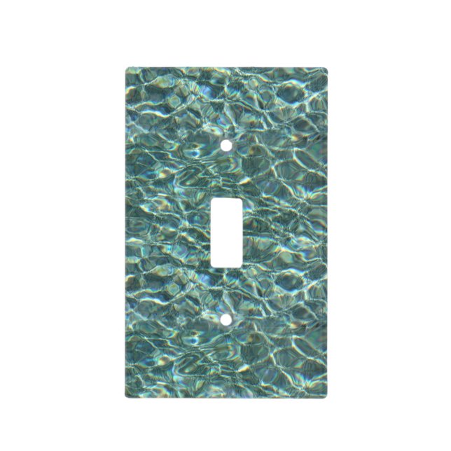 Crystal Clear Blue Water Surface Reflections Light Switch Cover (Front)