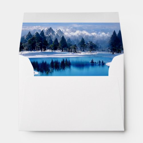 Crystal Clear Frozen Lake Countryside Christmas Envelope