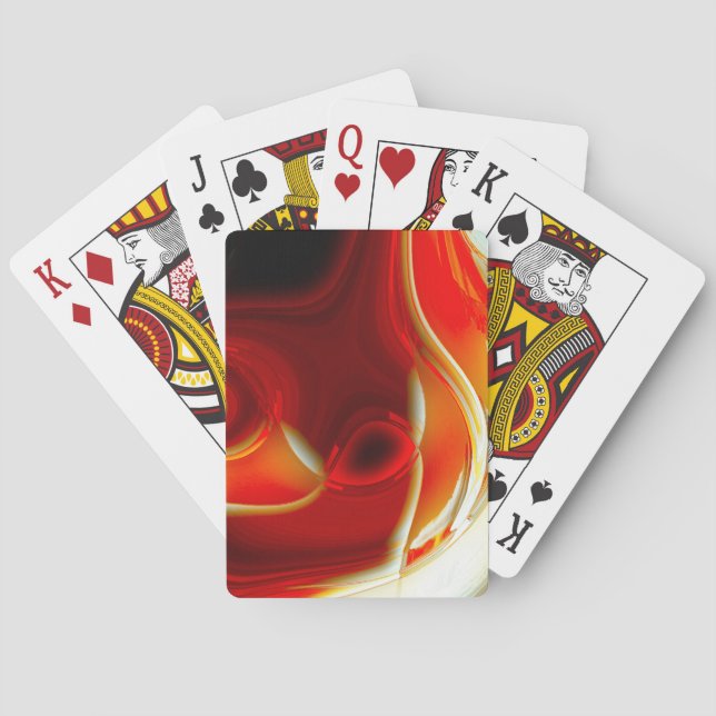 Crystal clear glass-style circular curves in red   poker cards (Back)