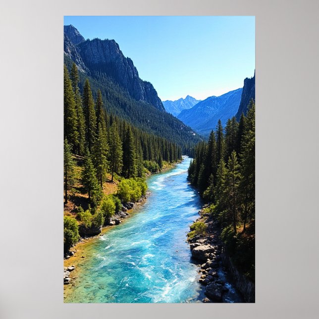 Crystal Clear Mountain River Poster (Front)