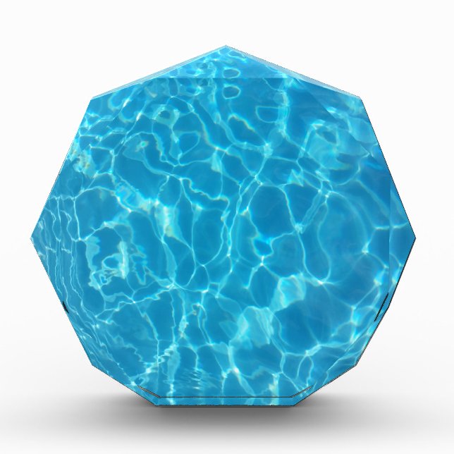 Crystal Clear Sky Blue Pool Water Acrylic Award (Front)