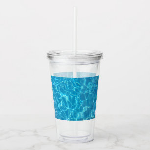 Crystal Clear Sky Blue Pool Water Acrylic Tumbler