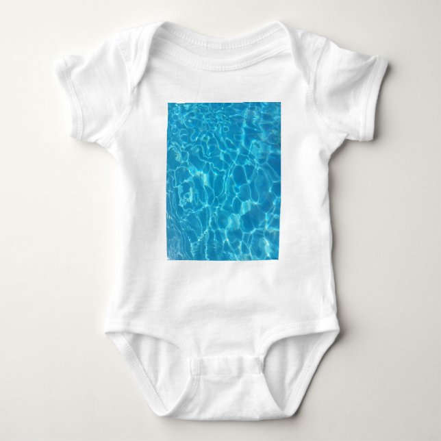 Crystal Clear Sky Blue Pool Water Baby Bodysuit (Front)