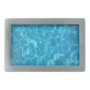 Crystal Clear Sky Blue Pool Water Belt Buckle