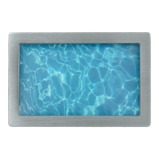 Crystal Clear Sky Blue Pool Water Belt Buckle (Front)