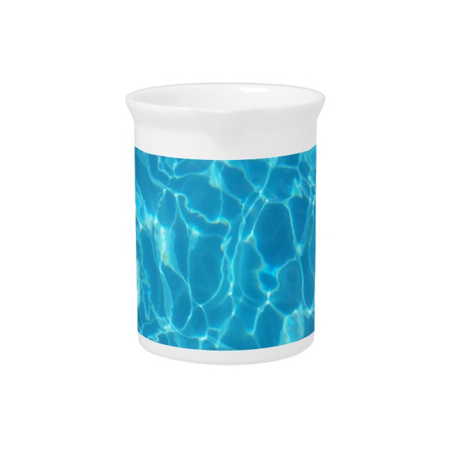 Crystal Clear Sky Blue Pool Water Beverage Pitcher (Front)