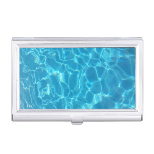 Crystal Clear Sky Blue Pool Water Business Card Case