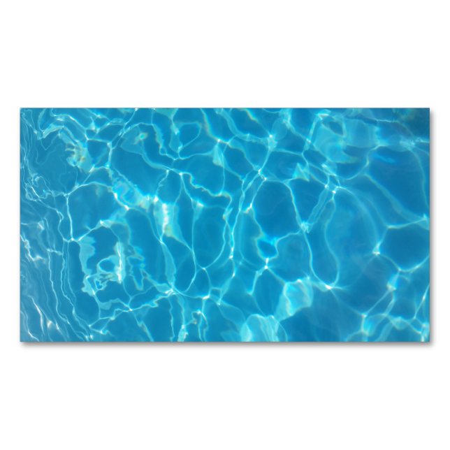 Crystal Clear Sky Blue Pool Water Business Card Magnet (Front)