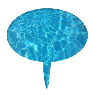Crystal Clear Sky Blue Pool Water Cake Topper