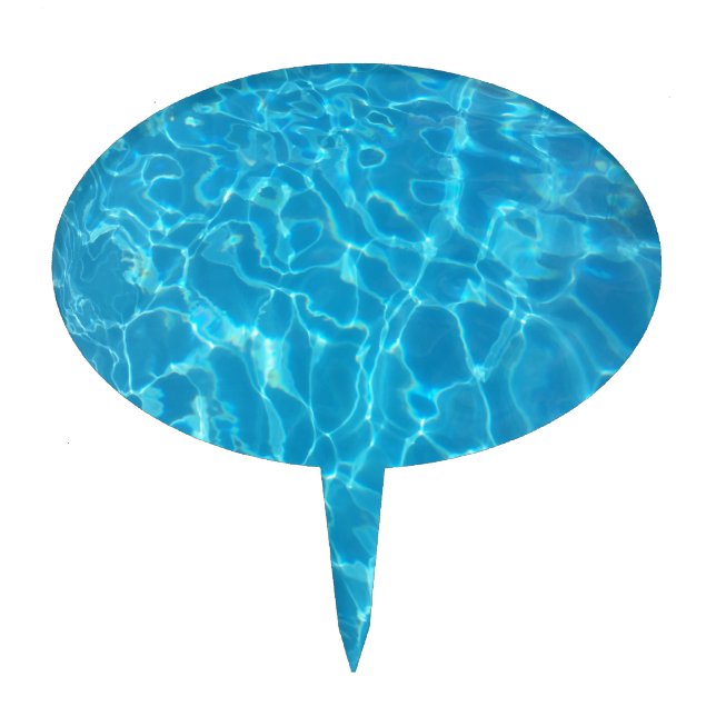 Crystal Clear Sky Blue Pool Water Cake Topper (Front)