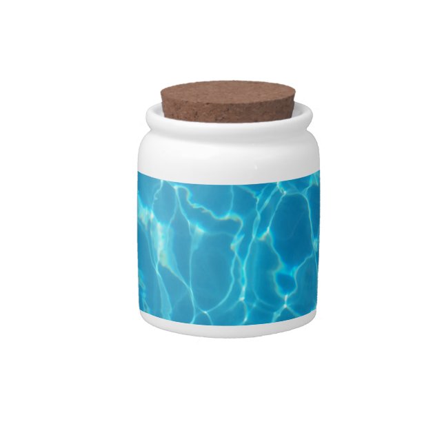 Crystal Clear Sky Blue Pool Water Candy Jar (Front)