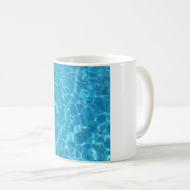 Crystal Clear Sky Blue Pool Water Coffee Mug (Front Right)