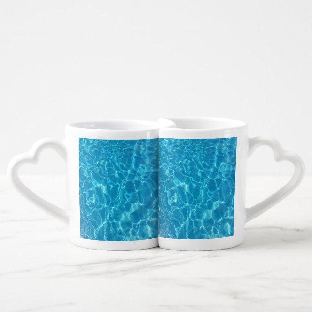 Crystal Clear Sky Blue Pool Water Coffee Mug Set (Front Nesting)