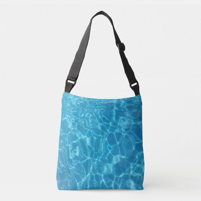 Crystal Clear Sky Blue Pool Water Crossbody Bag (Front)