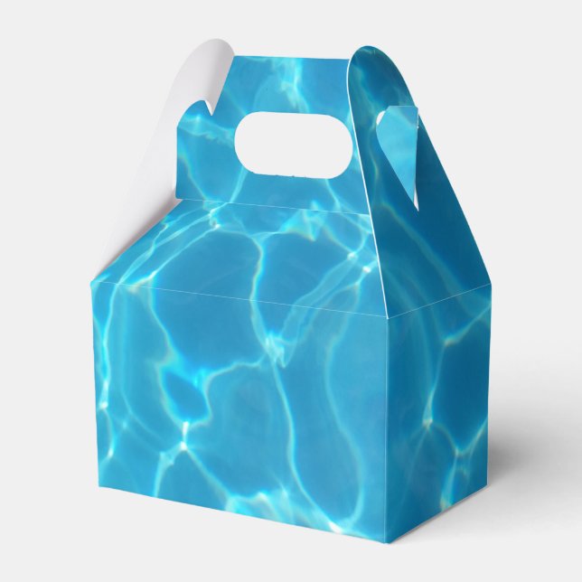 Crystal Clear Sky Blue Pool Water Favor Boxes (Front Side)