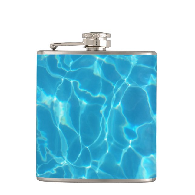 Crystal Clear Sky Blue Pool Water Flask (Front)