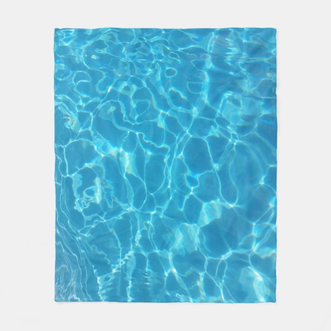 Crystal Clear Sky Blue Pool Water Fleece Blanket (Front)