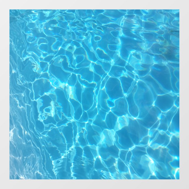 Crystal Clear Sky Blue Pool Water Floor Decals (Front)