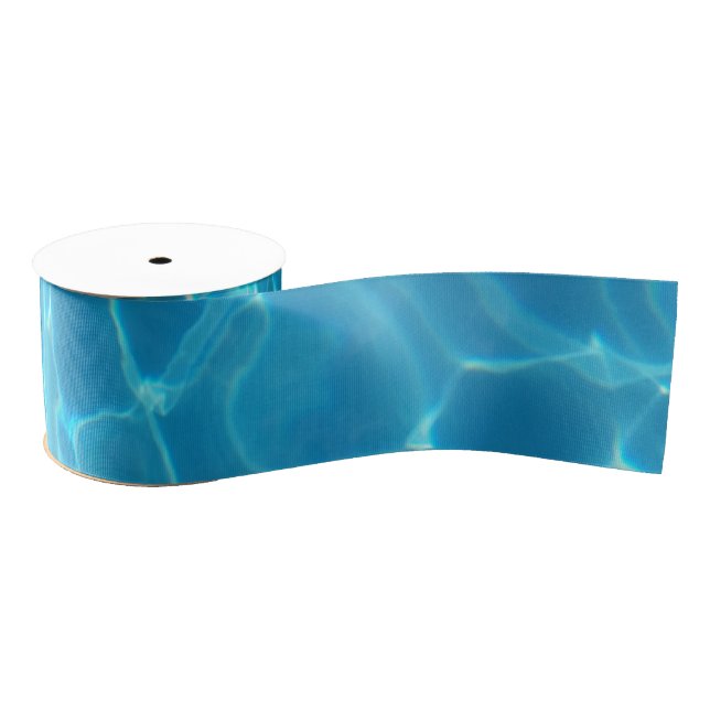 Crystal Clear Sky Blue Pool Water Grosgrain Ribbon (Spool)