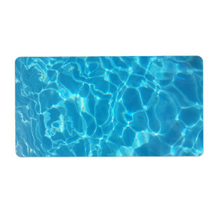Crystal Clear Sky Blue Pool Water Label