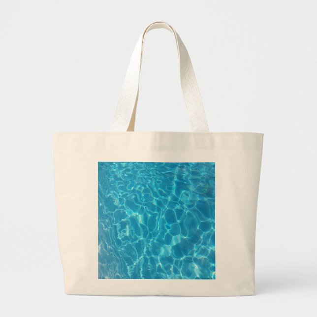 Crystal Clear Sky Blue Pool Water Large Tote Bag (Front)