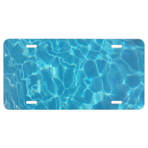 Crystal Clear Sky Blue Pool Water License Plate