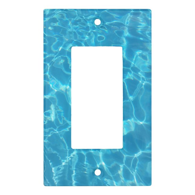 Crystal Clear Sky Blue Pool Water Light Switch Cover (Front)