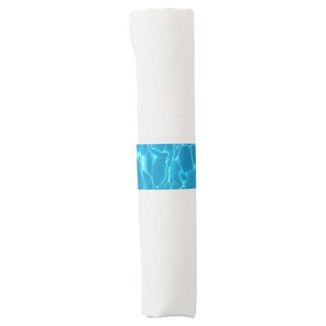 Crystal Clear Sky Blue Pool Water Napkin Bands (Front)