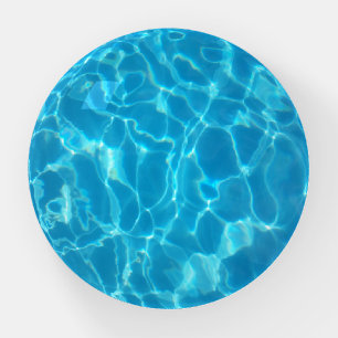 Crystal Clear Sky Blue Pool Water Paperweight