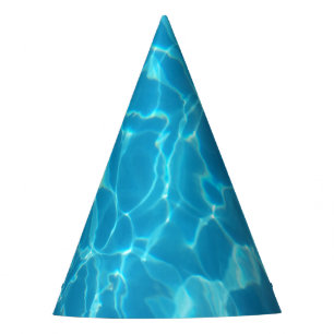 Crystal Clear Sky Blue Pool Water Party Hat