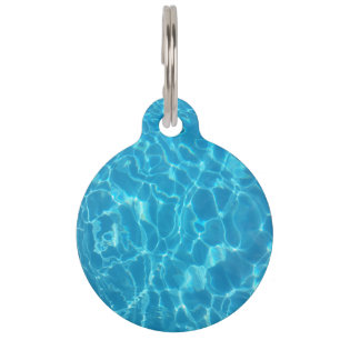 Crystal Clear Sky Blue Pool Water Pet ID Tag