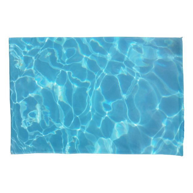 Crystal Clear Sky Blue Pool Water Pillow Case (Front)