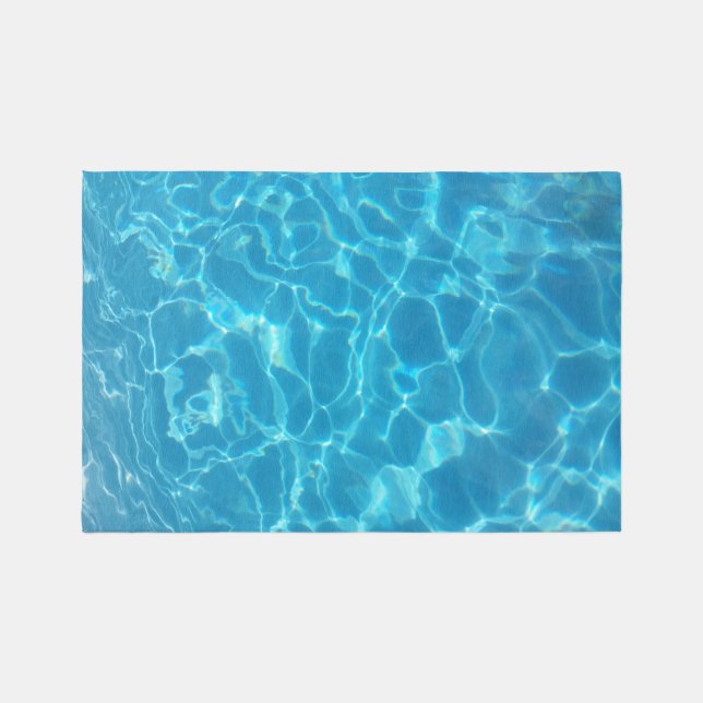 Crystal Clear Sky Blue Pool Water Rug (Front)