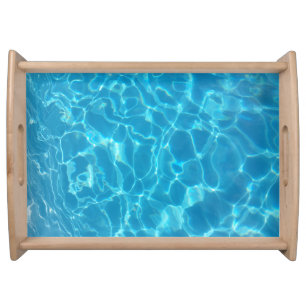 Crystal Clear Sky Blue Pool Water Serving Tray