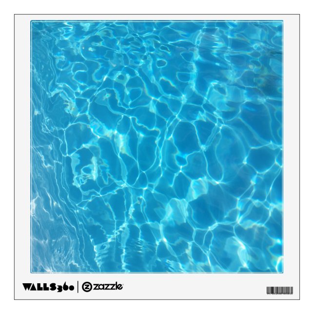 Crystal Clear Sky Blue Pool Water Wall Decal (Front)