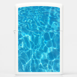 Crystal Clear Sky Blue Pool Water Zippo Lighter