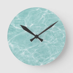 Crystal Clear Soft Turquoise Ocean Dream #2 #wall Round Clock