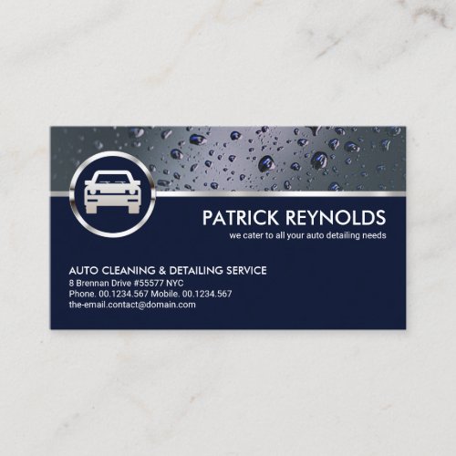 Crystal Clear Water Drops Auto Car Wash Business Card