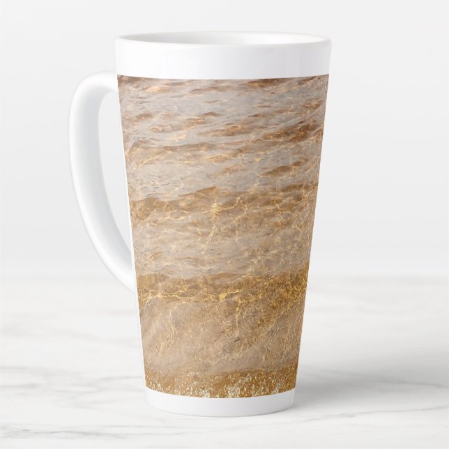 Crystal Clear Water Sandy Beach Ocean Sea 2021 Latte Mug (Left Angle)